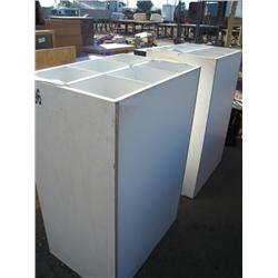 (2) BLUE PRINT SHELVES