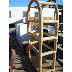 MAGAZINE RACK & WICKER BOOKSHELF