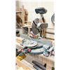 Image 1 : BOSCH 4212L ELECTRIC INDUSTRIAL MITER SAW ON WOODEN 96"W X 30"D X 40 1/2"H WORK BENCH & ASSORTED