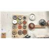 Image 6 : CONTENTS OF SIDE WALL INCLUDING: C-CLAMPS, TILE BLADES, SAW BLADES, EXTENSION CORDS, WOOD CLAMPS,