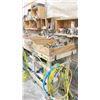 Image 12 : WOODEN INDUSTRIAL TILE WORKERS 100"W X 30"D X 39"H WORK STATION INCLUDING: 3 PNEUMATIC WET GRINDER