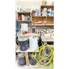 Image 5 : WOODEN INDUSTRIAL TILE WORKERS 100"W X 30"D X 39"H WORK STATION INCLUDING: 3 PNEUMATIC WET GRINDER