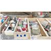 Image 8 : WOODEN INDUSTRIAL TILE WORKERS 100"W X 30"D X 39"H WORK STATION INCLUDING: 3 PNEUMATIC WET GRINDER