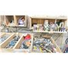 Image 9 : WOODEN INDUSTRIAL TILE WORKERS 100"W X 30"D X 39"H WORK STATION INCLUDING: 3 PNEUMATIC WET GRINDER