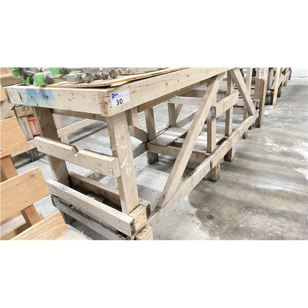 WOODEN 103"W X 33"D X 39"H INDUSTRIAL TILE WORKING TABLE