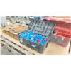 Image 1 : 4 POWER FIST 440 LBS MOVING CARTS, PLASTIC TOOL BOX OF TILE ADJUSTERS, RED PLASTIC TOOL BOX &