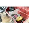 Image 2 : 4 POWER FIST 440 LBS MOVING CARTS, PLASTIC TOOL BOX OF TILE ADJUSTERS, RED PLASTIC TOOL BOX &