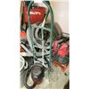 Image 2 : 2 WHEEL HAND TRUCK, ROLLER STAND, TOOL BOX, HOSES & ASSORTED CONTENTS UNDER PALLET RACK