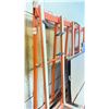 Image 2 : ORANGE METAL 96"W X 24"D X 66"H INDUSTRIAL FORK LIFT SHEET LIFTING / TRANSPORT RACK WITH CONTENTS &