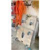 Image 2 : CONTENTS OF STORAGE WALL INCLUDING: CHROME 4 TIER RACK WITH JERRY CANS, 4 WHEEL MOBILE CARTS,
