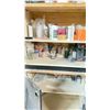 Image 8 : CONTENTS OF STORAGE WALL INCLUDING: CHROME 4 TIER RACK WITH JERRY CANS, 4 WHEEL MOBILE CARTS,