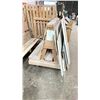 Image 2 : WOODEN 48"W X 40"D X 45"H INDUSTRIAL MOBILE A-FRAME STORAGE CART WITH ASSORTED COMMERCIAL TILE
