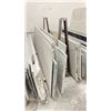 Image 3 : METAL DUAL A-FRAME RACK WITH ASSORTED COMMERCIAL COUNTER TOP STONE SLAB MATERIAL