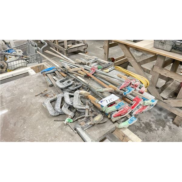 ASSORTED INDUSTRIAL C-CLAMPS & SLIDE CLAMPS