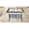 Image 1 : GLASS TOP WITH BLACK METAL FRAME SMALL OFFICE DESK
