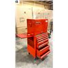 Image 2 : SNAP-ON RED 9 DRAWER MOBILE BOTTOM TOOL CHEST WITH SIDE TOOL TRAY & SNAP-ON RED 12 DRAWER TOP TOOL