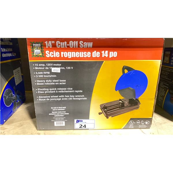 POWER FIST 14" ELECTRIC INDUSTRIAL METAL CUTTING CHOP SAW *IN BOX*