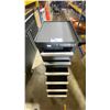 Image 2 : POWER FIST BLACK 6 DRAWER INDUSTRIAL HANGING TOOL SIDE CABINET *HAS KEYS*