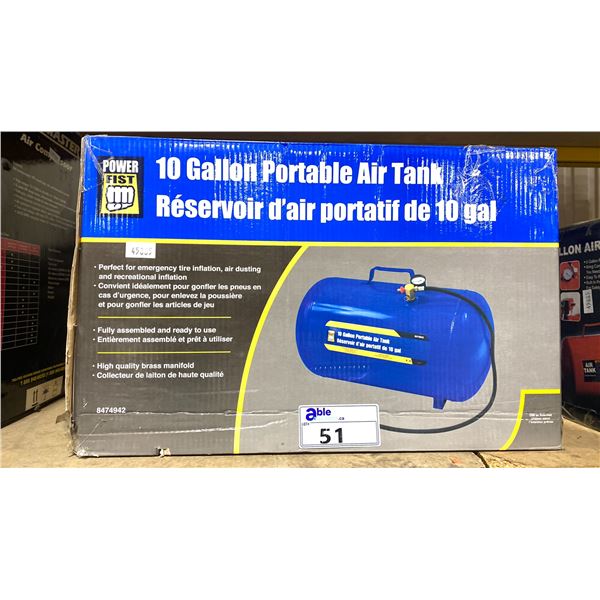 POWER FIST 10 GAL PORTABLE AIR TANK *IN BOX*