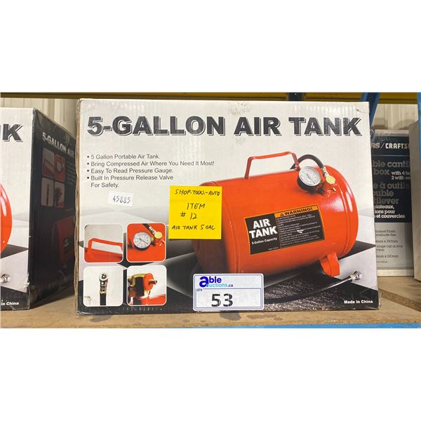 RED 5 GAL PORTABLE AIR TANK *IN BOX*