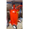 Image 2 : 25 GAL RED MOBILE INDUSTRIAL GAS CADDY WITH HOSE & HAND CRANK PUMP