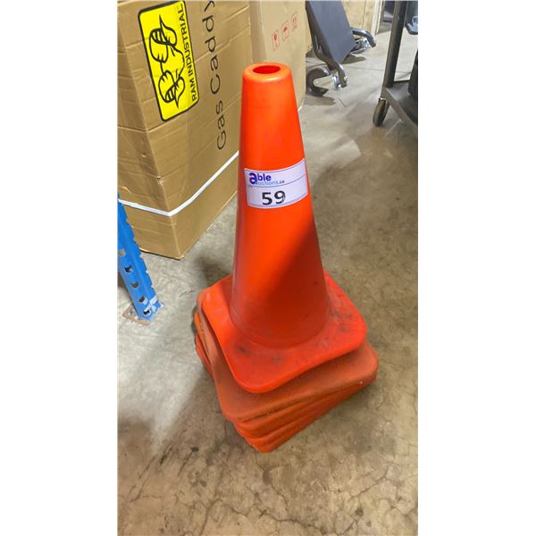 STACK OF 6 ORANGE SAFETY CONES