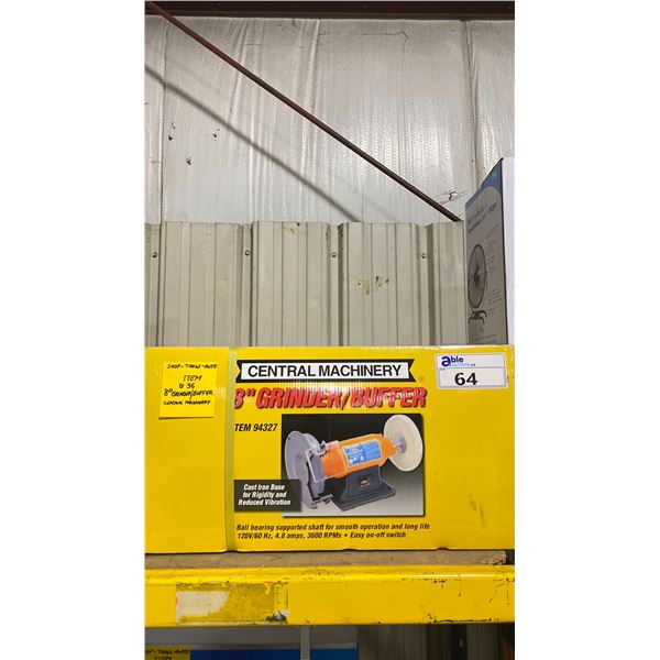 CENTRAL MACHINERY 8" INDUSTRIAL ELECTRIC DUAL BENCH GRINDER *IN BOX*