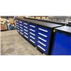 Image 2 : STEELMAN BLUE / BLACK 25 DRAWER WORKBENCH 37"H X 113"W X 24"D WITH 3 RAIL SLIDERS, DRAWER LOCKS, &
