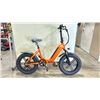 Image 2 : Y20 ORANGE ELECTRIC FOLDABLE E-BIKE WITH CHARGER - 75 KM RANGE, HYDRAULIC DISC BRAKES, 7 LEVELS, LCD