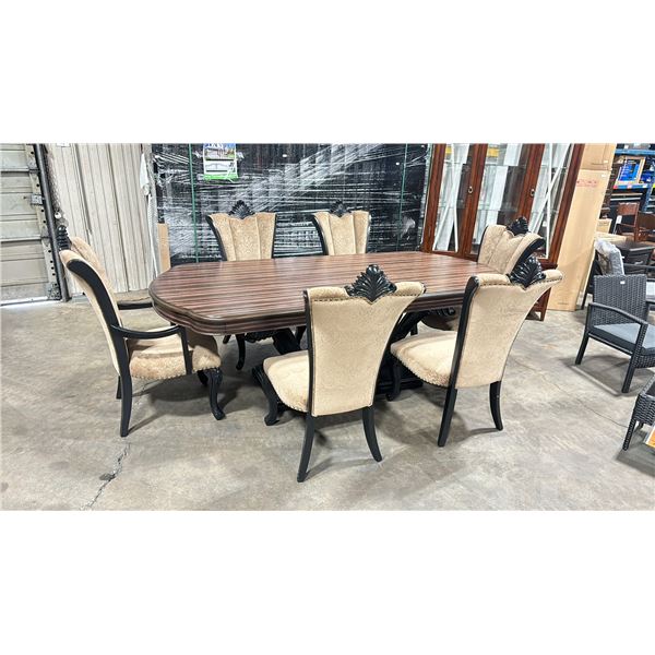 ABHI FURNITURE 7 PIECE CHERRY TOP DINING SET WITH 2 ARM CHAIRS & 4 SIDE CHAIRS