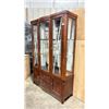 Image 2 : ABHI FURNITURE WALNUT 2 DRAWER 2 DOOR BUFFET WITH 2 DOOR GLASS TOP ILLUMINATED HUTCH