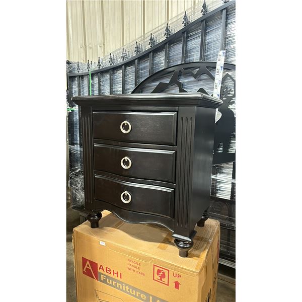 PAIR OF ABHI FURNITURE UN-9544 ESPRESSO 3 DRAWER NIGHTSTANDS *IN BOX, 2 BOXES TOTAL,