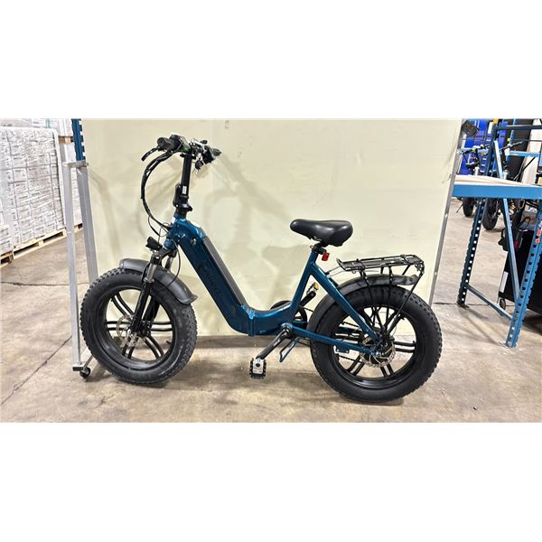 Y20 BLUE ELECTRIC FOLDABLE E-BIKE WITH CHARGER - 75 KM RANGE, HYDRAULIC DISC BRAKES, 7 LEVELS, LCD