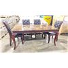 Image 3 : ABHI FURNITURE 2027 FAUX MARBLE TOP CHERRY BASE 7 PCS WOODEN PADDED CHAIR DINNING SET