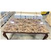Image 2 : ABHI FURNITURE 2027 FAUX MARBLE TOP CHERRY BASE WOODEN DINNING TABLE *IN BOX*