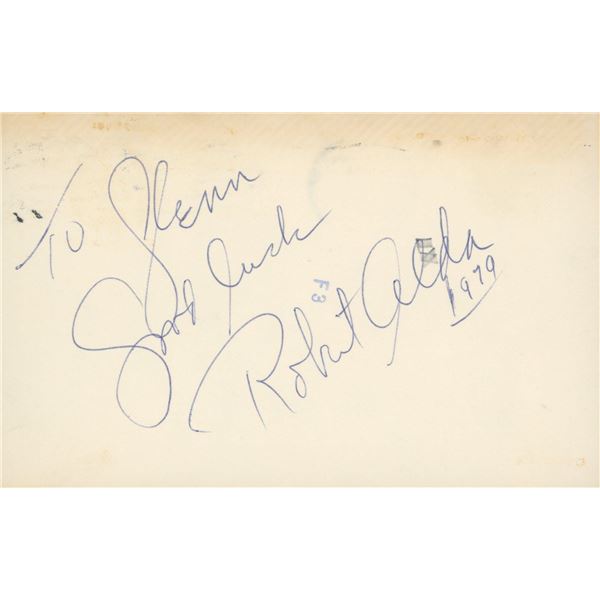 Robert Alda signed note