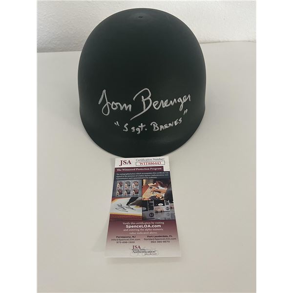 Tom Berenger Signed Platoon Helmet Inscribed S Sgt. Barnes- JSA