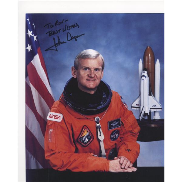 Astronaut John Casper signed official NASA photo