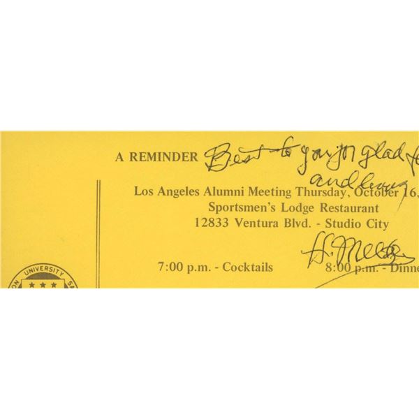 Hyman Meltzer signed ticket