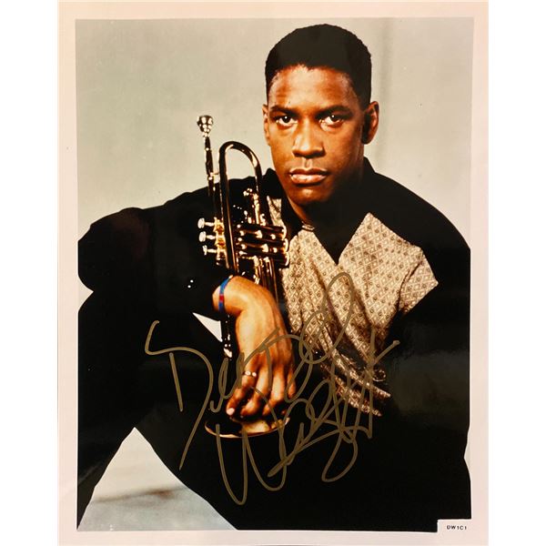 Denzel Washington signed photo. GFA Authenticated