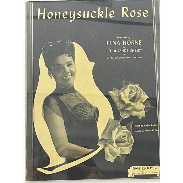 Lena Horne Honeysuckle Rose unsigned sheet music