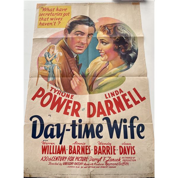 Day-time Wife 1939 vintage movie poster