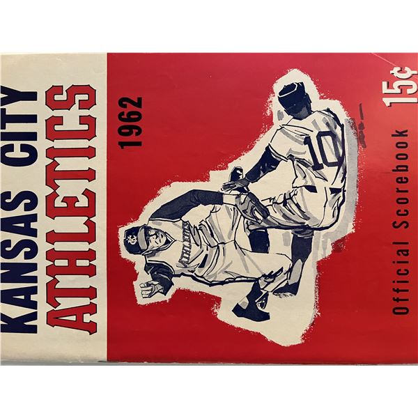 1962 Kansas City Athletics Scorebook. 7x10 inches