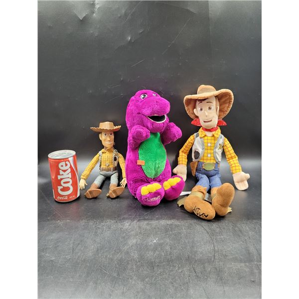 Vintage Barney & Woody Stuffies/Doll