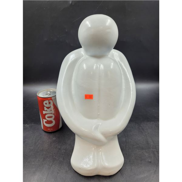 White Ceramic Sitting Statue