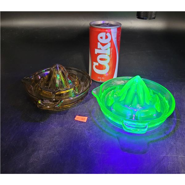 Vintage Uranium Glass & Art Glass Juicers