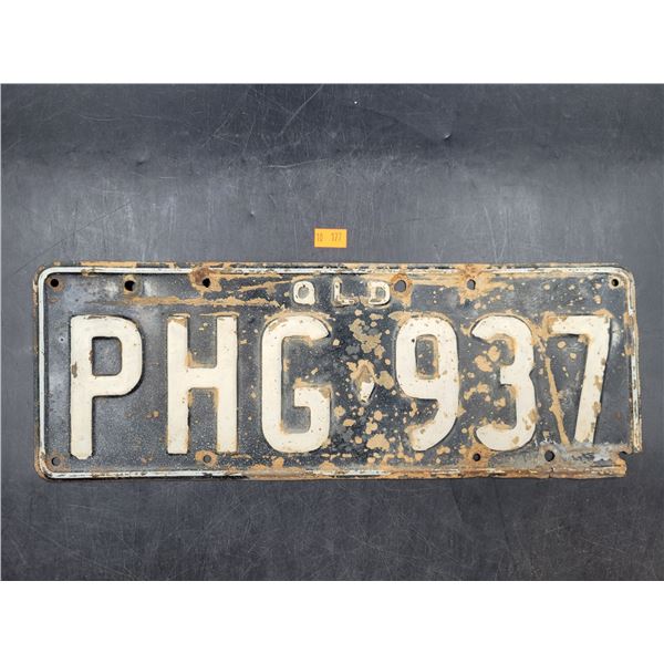 Vintage Queensland License Plate