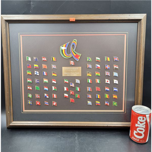 Framed Universiade Games Country Catalog Edmonton, Alberta. Canada