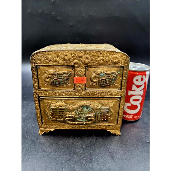 Antique Brass Dragon Trinket/jewelry Box