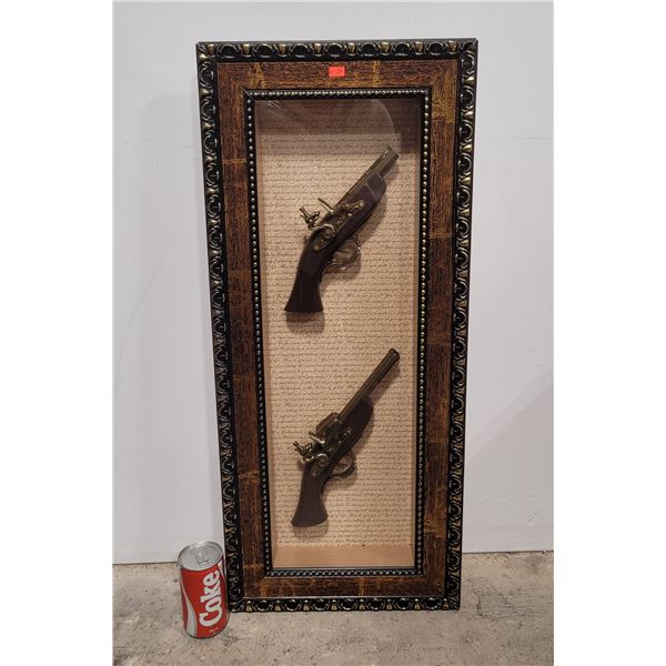 Vintage Gun Display w/ Two Pistols